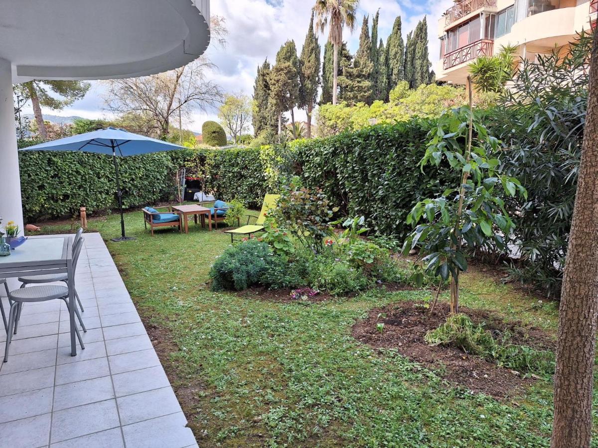 Charmant Appartement Residentiel Avec Terrasse, Jardin Privatif Et Piscine A Cannes Exteriör bild